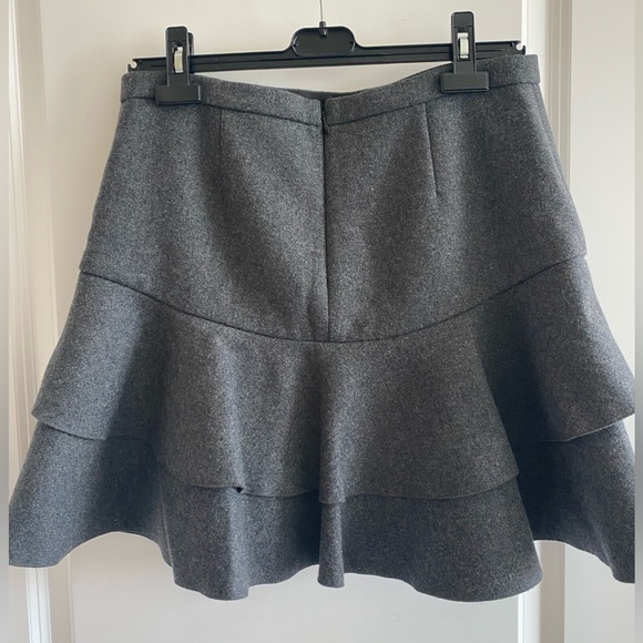 J.Crew Grey Wool Miniskirt with Ruffles - Picture 2 of 5